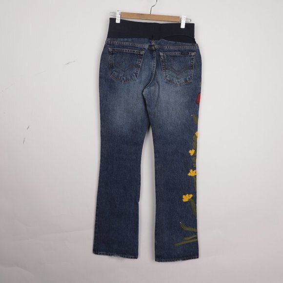 A Pea In The Pod Maternity Embroidered Bootcut Jeans size Small - Picture 4 of 7